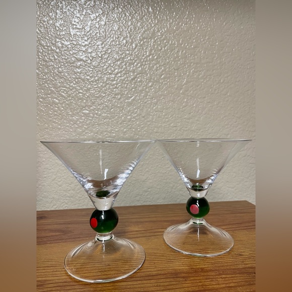 Dining 2 Ball Stem Christmas Martini Glasses Poshmark